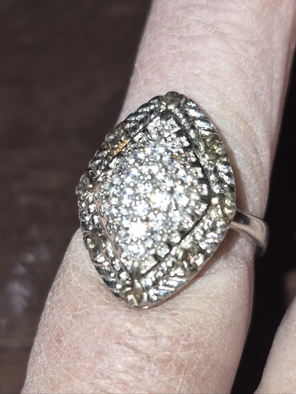 QVC Diamonique Sterling Silver Ring Size 7 1/2